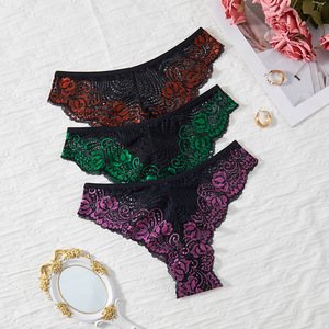 Summer New Product Women's Fashion Lace Embroidery Colored Sexy Underwear Temptation <b>Thong</b> Women's Clothing - Product Image 1