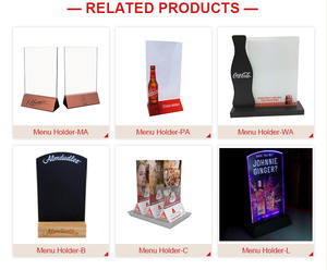 Personalizado respetuoso con el medio ambiente <span class=keywords><strong>NIHAO</strong></span> A4 A5 plástico acrílico madera Mesa menú soporte de exhibición soporte para interior al aire libre bar promoción - Product Image 5