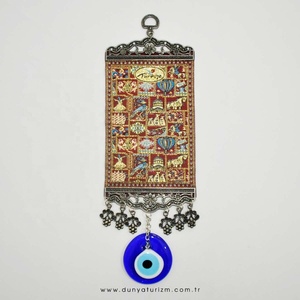 Décoration murale tissée turque 10 Cm, 1 pièce, avec motifs de symboles turcs et œil maléfique de turquie - Product Image 1