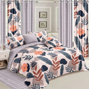 Yumuşak kumaş pamuk duygu 3D kalp baskılı düğün 6 adet yatak çarşaf nevresim perde nevresim takımı - Product Image 2