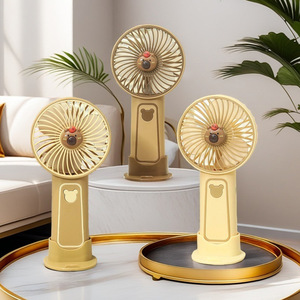Portable Handheld USB Rechargeable <b>Fan</b> With <b>Stand</b> 5W DC Motor Button Control For Desk And Outdoor Use - Product Image 1