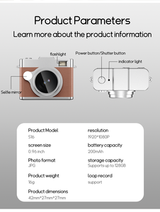 Mini caméra numérique rétro tendance 2026 pour enfants, porte-clés, enregistreur vidéo AVI 1080P 20MP, caméra Vlog - Product Image 4