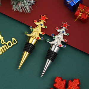 Christmas Tree Wine <b>Stopper</b> Metal Gold Silver Bottle Seal For Holiday Gift - Product Image 5