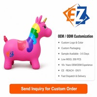 Cheval sauteur gonflable 50 cm avec pompe pour enfants, jeu de rebond intérieur/extérieur, OEM