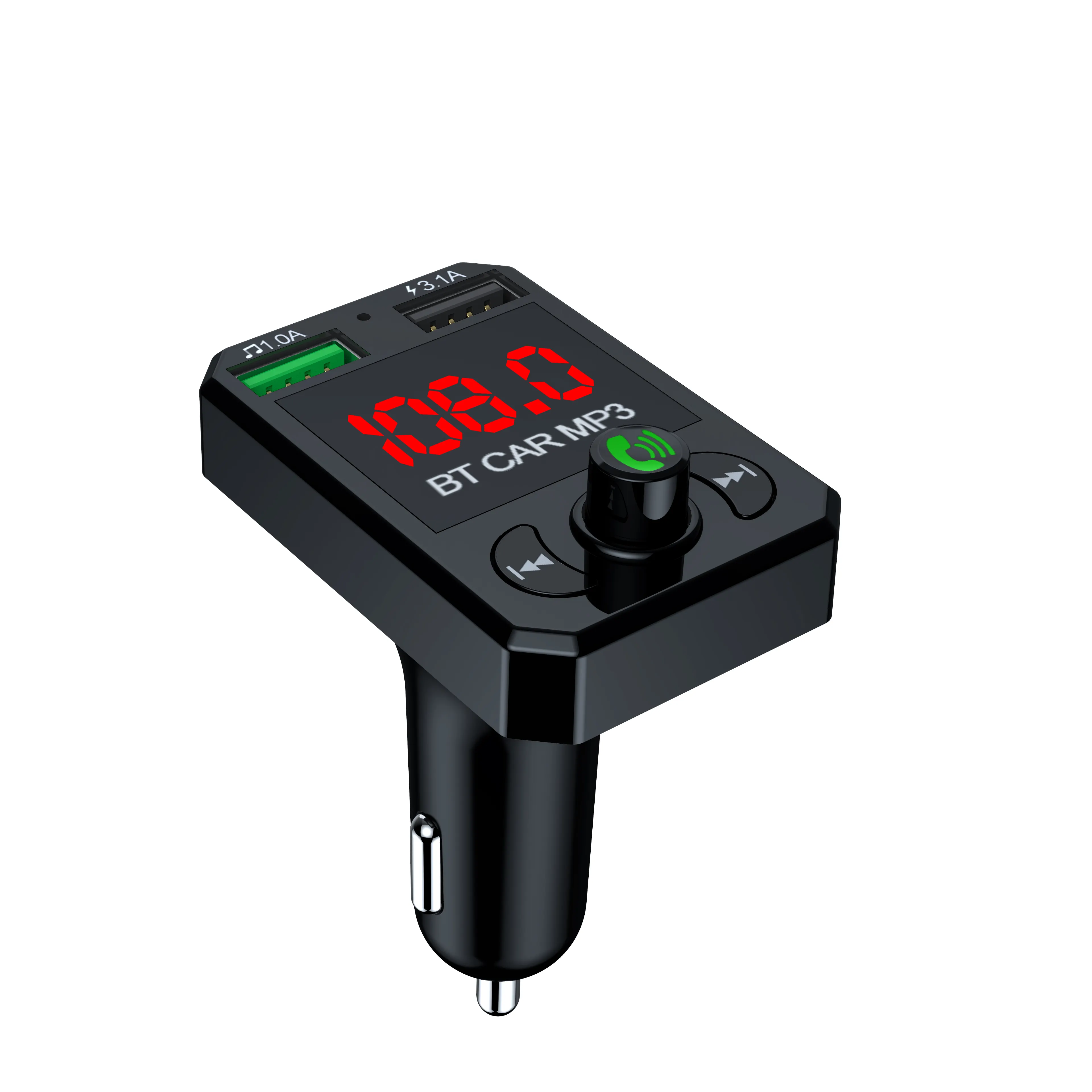 FM передатчик беспроводной аудио адаптер приемник 3.1A зарядное устройство для автомобиля с двумя портами USB быстрое зарядное устройство для машины, автомобильные аксессуары Bluetooth-5.0 MP3 плеер