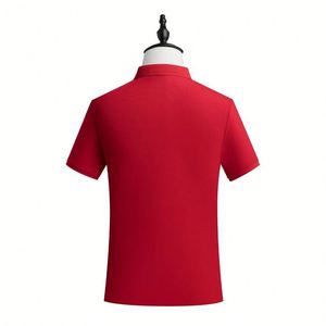 Polo en polyester et coton uni pour hommes, personnalisable avec logo imprimé sur la manche, vente en gros - Product Image 6