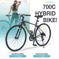 Vélo de route ZUKKA 700C pour adultes, 7 vitesses, vélo de route hybride unisexe avec cadre en alliage et freins à étrier, plusieurs couleurs