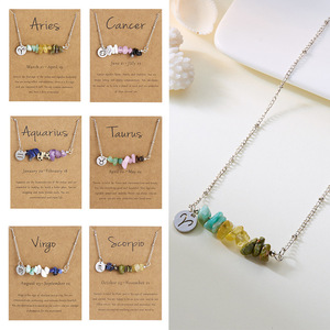 Collar con Colgante de Piedra Natural <span class=keywords><strong>y</strong></span> Signo del Zodiaco de Acero Inoxidable RINHOO para Mujer, Pulsera Trenzada a Mano con Signo de <span class=keywords><strong>Aries</strong></span> o <span class=keywords><strong>Leo</strong></span>, Joyería para Cumpleaños - Product Image 4