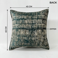 Housse de coussin décorative personnalisée en gros, motif rayé abstrait coloré, jacquard métallique avec bordure 1/4