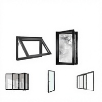 Fenêtre à battant moderne en alliage d'aluminium, verre teinté insonorisé, acier inoxydable, pour chambre et extérieur, à économie d'énergie