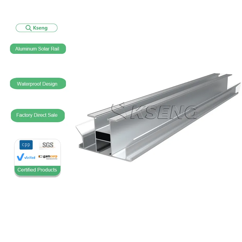 Trilho de montagem solar de alumínio para montagem em painel solar, trilho à prova d'água para preço de atacado