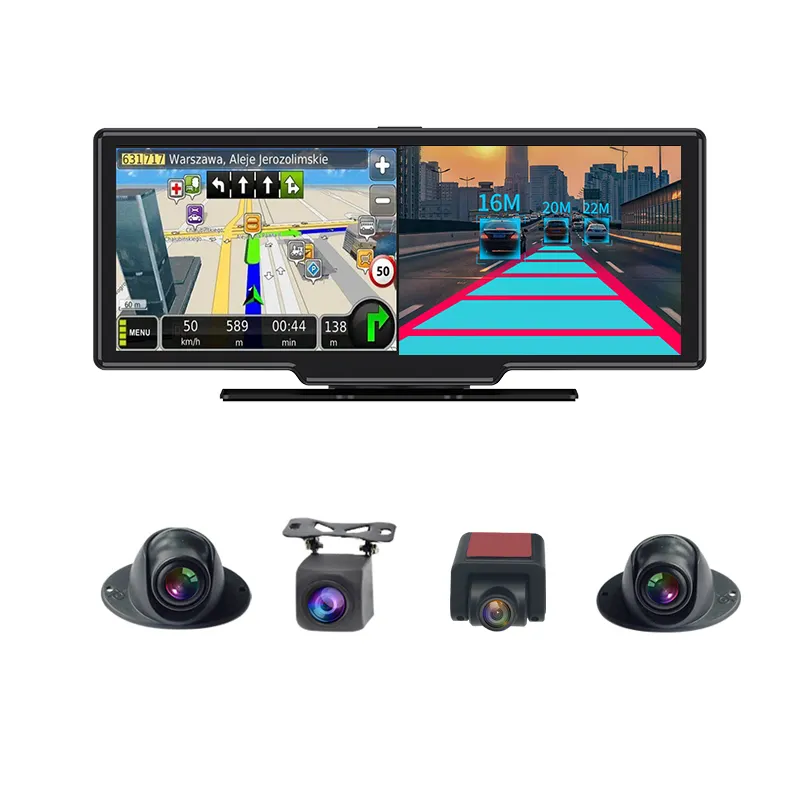 Telefon adas wifi gps navigasyon fit 9-36V ve uzaktan kontrol monitörü g kart üzerinde 4g 256 ile T99 4CHs 4g araba kamera