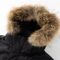 Nouveau produit 90% duvet de canard blanc hommes haute qualité longue veste décontractée avec col en fourrure véritable fermeture à glissière manteau épais résistant au froid