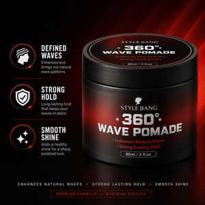 โพเมดจัดแต่งทรงผม 360 Waves พร้อมแปรง ควบคุมลอนผม ครีมจัดแต่งทรงผมสูตรเพื่อผมเงางามสุขภาพดี สำหรับผมมีเท็กซ์เจอร์ 86 มล. - Product Image 3