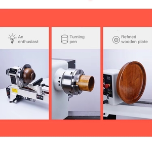 Mini Torno de Madera para Bricolaje, Herramienta de Carpintería Doméstica con Control de Velocidad Continuo y Conjunto de Motor Central - Product Image 4