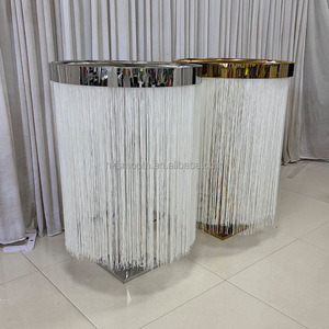 Nuevo diseño elegante de cortina de techo con soporte de metal dorado para centro de mesa de boda - Product Image 4