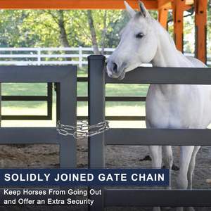 2 упаковки 5/32X36 дюймов серебряные цепи безопасности для уличных ворот легко открываются с помощью пружинного крючка для домашнего скота - Product Image 3