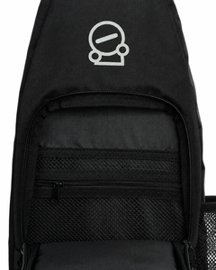 Comfier <b>Waterproof</b> Sling Bag <b>Black</b> Nylon Crossbody Sport <b>Backpack</b> with Zipper Closure Mesh Pocket Polyester Lining - Product Image 3
