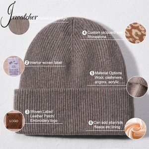 Bán Buôn Sọc Oem 100% Len Nguyên Chất Đan Mũ Beanie Đàn Ông Phụ Nữ Tùy Chỉnh Đồng Bằng Hai Lớp Unisex Skully Trống Merino Len Beanie - Product Image 6