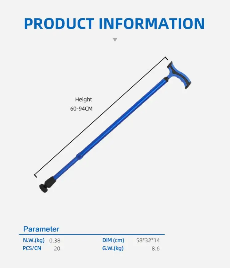 Hot Selling Aluminium legierung Höhen verstellbare Faltung Teleskop Blind Gehstock Rollstock