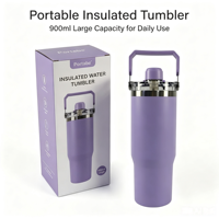 Gobelet isotherme en acier inoxydable 20oz/30oz avec couvercle à bec magnétique et ouverture directe pour voiture, sans BPA, maintien au chaud 6-12 heures