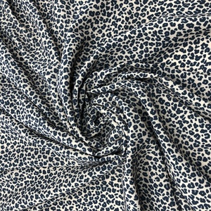 Đen Trắng Leopard Print Polyester Spandex Vải Căng - Product Image 4