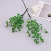 Feuilles d'eucalyptus artificielles fleur de soie naturelle vraie touche longue durée 3-5 ans décoration de la maison mariage forêt Style plante