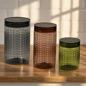 NDURO Plastic Airtight Stackable Flower Design Kitchen Storage <b>Jars</b> & Containers with Lids for <b>Spice</b> Honey Chili-Various Sizes - Product Image 3