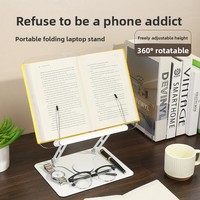 Support de lecture transparent rotatif à 360 degrés, pliable, pour tablette, pour bureau