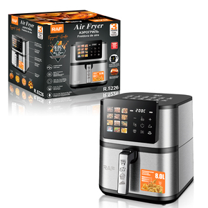 Four à friture sans huile RAF 8L, 1700W, écran tactile, circulation d'air à 360° pour friture, cuisson, rôtissage, friteuse numérique Sma - Product Image 4
