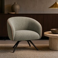 Fauteuil de réception de bureau rembourré avec accoudoirs intégrés, dossier incurvé et assise rembourrée pour salon, chambre, coin lecture, ou espace détente