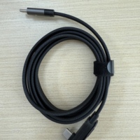 Câble de charge rapide PD 240W 1,5 m en nylon tressé plat avec angle droit à 90° et support pliable pour batterie externe, téléphone et ordinateur