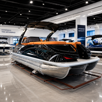 Bateau ponton de luxe confortable et durable pour la pêche sportive, grande capacité, sièges de luxe, système audio pour les excursions en groupe et les rassemblements