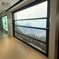 Fenêtre à persiennes verticales en alliage d'aluminium à rupture de pont thermique, motorisée par télécommande, double vitrage, pour usage extérieur mural