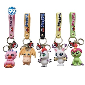 Hot Selling Japanese Anime Digimon Adventure Monster Cartoon Toy Key Chain Car Pendant Accessories 3D Rubber Keychain