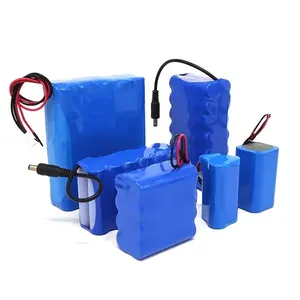 Bateria de íon de lítio recarregável personalizada 18650 21700 26650 32700 Pacote de bateria de íon de lítio 3.7V 7.4V 11.1V 12V 14.8V 24V