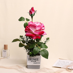 Bouquet de roses artificielles Jinhe, 10 cm-30 cm, haute simulation, décoration intérieure, accessoires de photographie, fleurs en plastique et en soie - Product Image 4