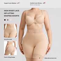 Waistdear OEM ODM Shorty sculptant High Colombianas, rehausseur de fesses, contrôle du ventre, rehausseur de hanches, entrejambe zippé, 6 baleines, triple couche
