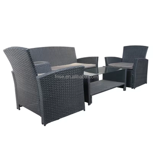 Meubles de jardin en rotin au design moderne meubles sectionnels imperméables ensemble de canapés d'extérieur canapé de jardin de 5 pièces - Product Image 3