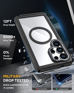 Étui magnétique transparent pour Samsung Galaxy S26 Ultra S25 Ultra S24 Plus avec clip ceinture et cadre avant, <span class=keywords><strong>coque</strong></span> de téléphone robuste - Product Image 2