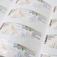 Etiquettes holographiques étanches personnalisées pour bouteille cosmétique, pot d'huile essentielle, solution d'emballage d'autocollants pour crème de beauté