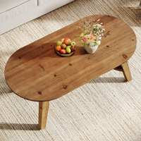 Table basse ovale commerciale Tribesigns de 47 pouces en pin massif, mobilier de qualité professionnelle pour hall d'hôtel, bureau, hôtellerie B2B