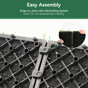 Dalles de gazon artificiel emboîtables, imperméables et résistantes à l'usure, pour l'aménagement paysager des balcons, des jardins et les zones de loisirs pour animaux de compagnie. - Product Image 6
