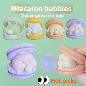 Juguete Antiestrés de PVC con Forma de Hamburguesa de Dibujos Animados, para Soplar Burbujas, Ideal para Bromas de Oficina, Venta al Por Mayor - Product Image 2