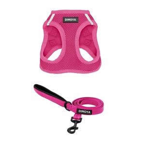 Benutzer definierte No Pull Hunde geschirr Leine Set Soft Mesh Pet Brust Weste für kleine mittelgroße Hunde Katzen Reflektieren des Nylon mit Spitzen dekoration - Product Image 1