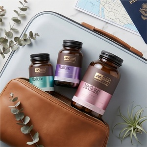 Bouteilles en verre givré de luxe personnalisées pour capsules de pilules, emballages de vitamines, flacons vides pour compléments alimentaires, bouteilles en verre ambré - Product Image 5