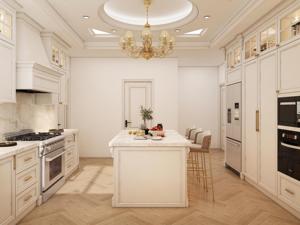 Cao cấp Shaker phong cách trắng sơn mài tủ bếp đảo với MDF và ván ép xây dựng cho căn hộ biệt thự - Product Image 2