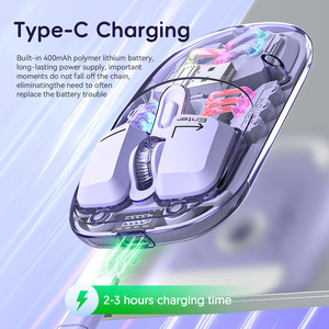 New Rechargeable Wireless Transparent <b>Mouse</b> RGB Light Portable Universal <b>for</b> Laptop Tablet PC - Product Image 4