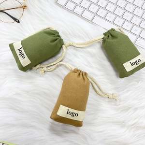 Wholesale Customized 9*13.5*2cm <b>Small</b> Cotton Pouch <b>Bag</b> Cotton Muslin Jewelry <b>Bag</b> Cotton Canvas Jewelry Pouch - Product Image 6