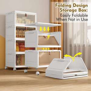 Hot Sale PP Plastic Rectangle Transparent Windows Organizers Collapsible Dustproof <b>Folding</b> Eco-Friendly Modern Shoe Rack <b>Storage</b> - Product Image 4
